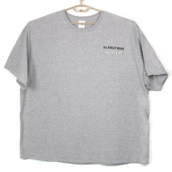 All Harley Drags 2014 Bowling Green Kentucky POW MIA T-Shirt Shirt Gray 4XL - Picture 2 of 9